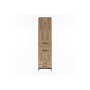 Arges Dolap 4 Raflı 4 Çekmeceli 4 Kapaklı 60x30x243 Antrasit-çam