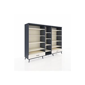 Hyperion Dolap 14 Raflı 2 Çekmeceli  220x44x163 Antrasit-aytaşı