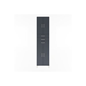 Arges Dolap 5 Raflı 3 Çekmeceli 4 Kapaklı 60x30x243 Antrasit-antrasit