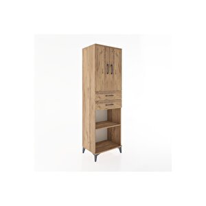 Hyperion Dolap 4 Raflı 2 Çekmeceli 2 Kapaklı 60x44x195 Çam-çam