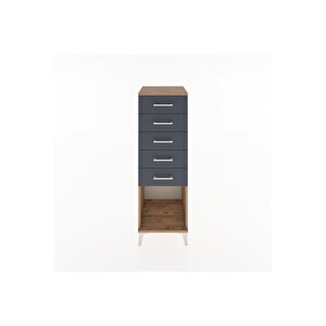 Hyperion Dolap 5 Çekmeceli 44x44x134 Çam-antrasit