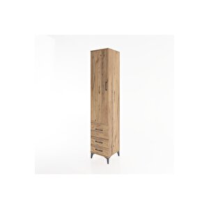 Hyperion Dolap 4 Raflı 3 Çekmeceli Tek Kapaklı 44x44x221 Çam-çam