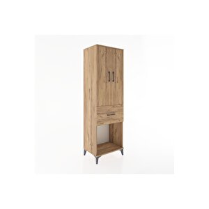 Hyperion Dolap Tek Raflı Tek Çekmeceli Tek Askılı 60x44x195 Çam-çam