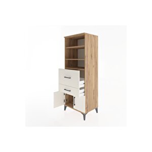 Hyperion Dolap 3 Raflı 2 Çekmeceli 2 Kapaklı 60x44x163 Çam-aytaşı