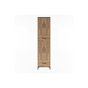 Arges Dolap 6 Raflı 2 Çekmeceli 4 Kapaklı 60x30x243 Antrasit-çam