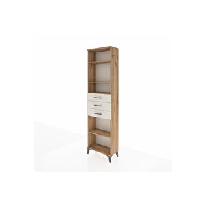Arges Dolap 4 Raflı 3 Çekmeceli 60x30x221 Çam-aytaşı