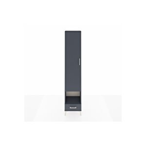 Arges Dolap 5 Raflı Tek Çekmeceli Tek Kapaklı 44x30x221 Antrasit-antrasit