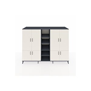 Kronos Dolap 14 Raflı 8 Kapaklı 220x59x163 Antrasit-aytaşı/antrasit