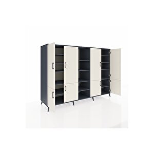 Kronos Dolap 14 Raflı 8 Kapaklı 220x59x163 Antrasit-aytaşı/antrasit