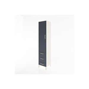 Hyperion Dolap 2 Raflı 3 Çekmeceli Tek Askılı 44x44x221 Aytaşı-antrasit