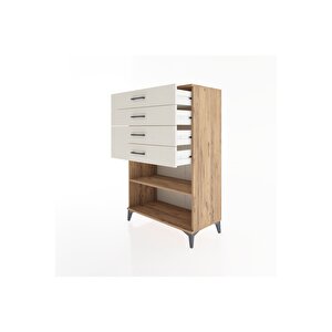 Hyperion Dolap Tek Raflı 4 Çekmeceli 88x44x134 Çam-aytaşı