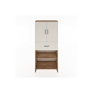 Hyperion Dolap 4 Raflı Tek Çekmeceli 2 Kapaklı 88x44x195 Çam-aytaşı