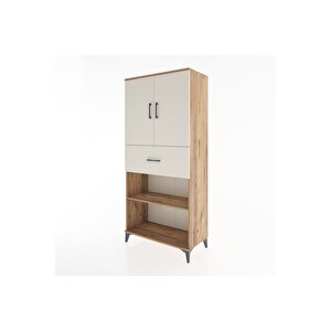 Hyperion Dolap 4 Raflı Tek Çekmeceli 2 Kapaklı 88x44x195 Çam-aytaşı