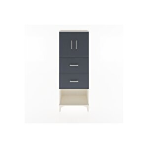 Arges Dolap 2 Raflı 2 Çekmeceli 2 Kapaklı 60x30x163 Aytaşı-antrasit