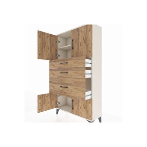 Arges Dolap 2 Raflı 3 Çekmeceli 4 Kapaklı 88x30x163 Aytaşı-çam