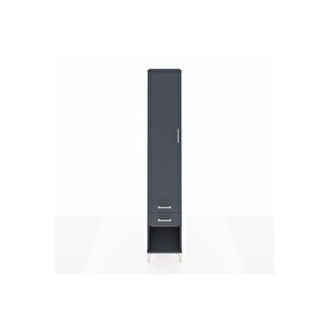 Hyperion Dolap 3 Raflı 2 Çekmeceli Tek Askılı 44x44x243 Antrasit-antrasit