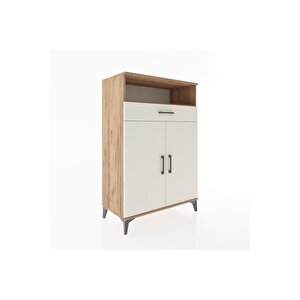 Hyperion Dolap 3 Raflı Tek Çekmeceli 2 Kapaklı 88x44x134 Çam-aytaşı