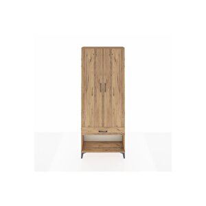 Arges Dolap 4 Raflı Tek Çekmeceli 2 Kapaklı 88x30x221 Çam-çam