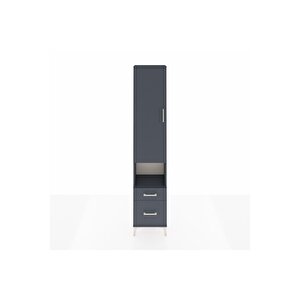 Arges Dolap 4 Raflı 2 Çekmeceli Tek Kapaklı 44x30x221 Antrasit-antrasit