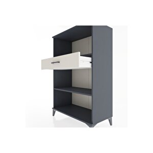 Hyperion Dolap 2 Raflı Tek Çekmeceli 88x44x134 Antrasit-aytaşı