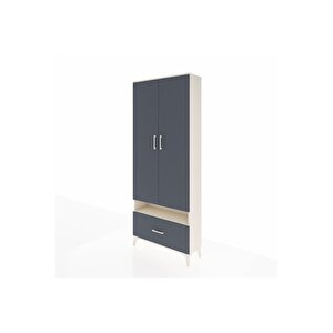 Arges Dolap 3 Raflı Tek Çekmeceli Tek Askılı 88x30x221 Aytaşı-antrasit