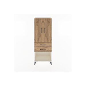 Arges Dolap Tek Raflı 2 Çekmeceli Tek Askılı 60x30x163 Aytaşı-çam