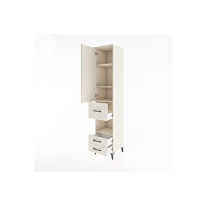 Hyperion Dolap 4 Raflı 3 Çekmeceli Tek Kapaklı 44x44x221 Aytaşı-aytaşı