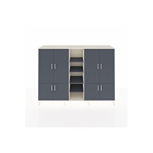 Hyperion Dolap 14 Raflı 8 Kapaklı 220x44x163 Aytaşı-antrasit