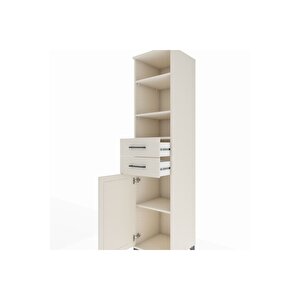 Hyperion Dolap 4 Raflı 2 Çekmeceli Tek Kapaklı 44x44x195 Aytaşı-aytaşı