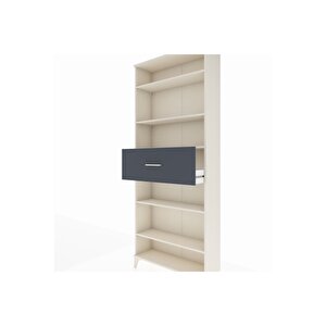 Arges Dolap 5 Raflı Tek Çekmeceli 88x30x221 Aytaşı-antrasit