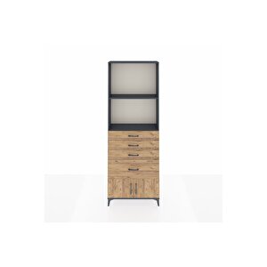 Arges Dolap 2 Raflı 4 Çekmeceli 2 Kapaklı 88x30x243 Antrasit-çam