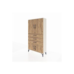 Arges Dolap 2 Raflı 3 Çekmeceli 4 Kapaklı 88x30x163 Aytaşı-çam