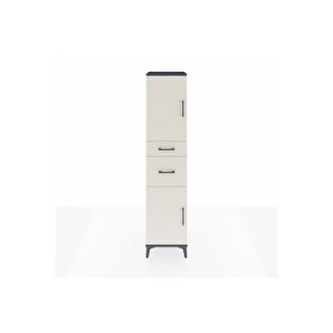 Hyperion Dolap 4 Raflı 2 Çekmeceli Tek Kapaklı 44x44x195 Antrasit-aytaşı