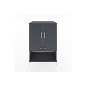 Hyperion Dolap 2 Raflı Tek Çekmeceli 2 Kapaklı 88x44x134 Antrasit-antrasit