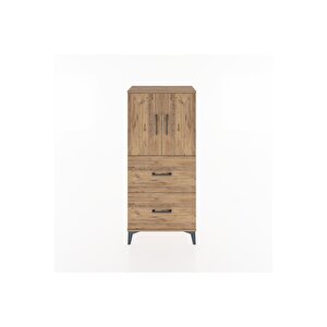 Hyperion Dolap Tek Raflı 2 Çekmeceli 2 Kapaklı 60x44x134 Çam-çam