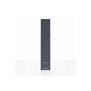 Hyperion Dolap 5 Raflı 2 Çekmeceli Tek Kapaklı 44x44x243 Antrasit-antrasit