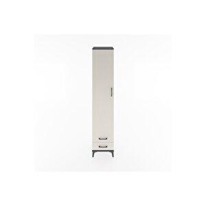 Hyperion Dolap 3 Raflı 2 Çekmeceli Tek Askılı 44x44x221 Antrasit-aytaşı