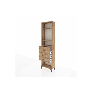 Arges Dolap 3 Raflı 3 Çekmeceli 60x30x221 Çam-çam