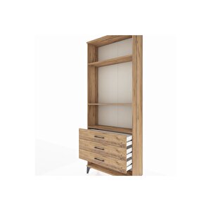 Arges Dolap 3 Raflı 3 Çekmeceli 88x30x221 Çam-çam