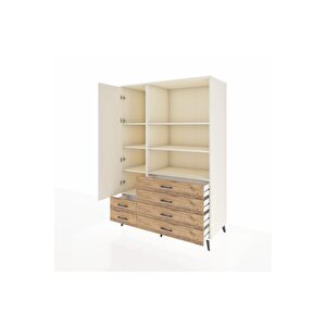 Kronos Dolap 7 Raflı 6 Çekmeceli Tek Kapaklı  132x59x195 Aytaşı-aytaşı/çam