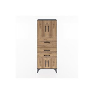 Hyperion Dolap 2 Raflı 3 Çekmeceli 4 Kapaklı 60x44x163 Antrasit-çam