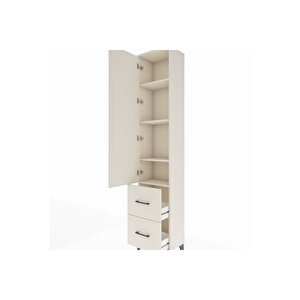 Arges Dolap 4 Raflı 2 Çekmeceli Tek Kapaklı 44x30x221 Aytaşı-aytaşı