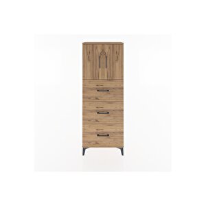 Arges Dolap 2 Raflı 3 Çekmeceli 2 Kapaklı 60x30x163 Çam-çam