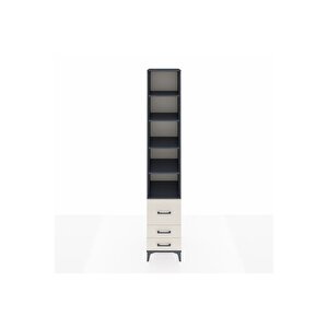 Hyperion Dolap 5 Raflı 3 Çekmeceli 44x44x243 Antrasit-aytaşı