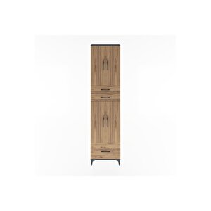 Hyperion Dolap 5 Raflı 3 Çekmeceli 4 Kapaklı 60x44x243 Antrasit-çam