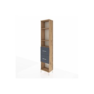 Arges Dolap 3 Raflı 2 Çekmeceli 44x30x221 Çam-antrasit