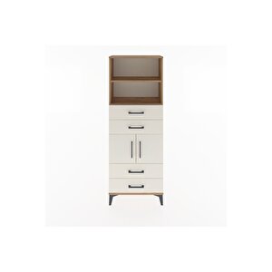 Arges Dolap 3 Raflı 4 Çekmeceli 2 Kapaklı 60x30x163 Çam-aytaşı