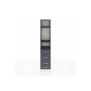 Arges Dolap 3 Raflı 4 Çekmeceli 44x30x221 Antrasit-antrasit