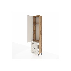 Arges Dolap 2 Raflı 3 Çekmeceli Tek Askılı 44x30x221 Çam-aytaşı