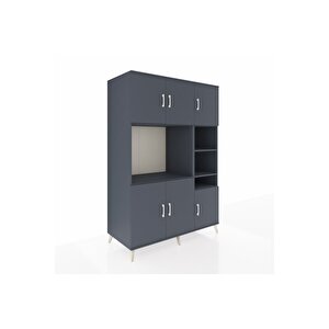 Kronos Dolap 10 Raflı 6 Kapaklı 132x59x195 Antrasit-antrasit/antrasit